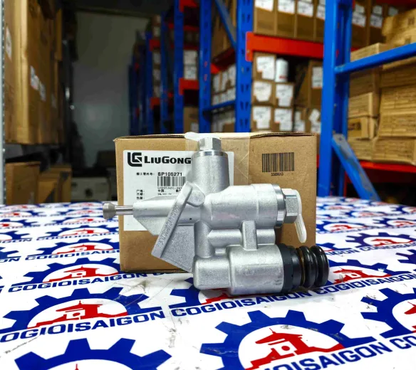 Bơm tay nhiên liệu (Bơm mồi dầu) động cơ Cummins9.3 xe xúc lật LiuGong hàng chính hãng