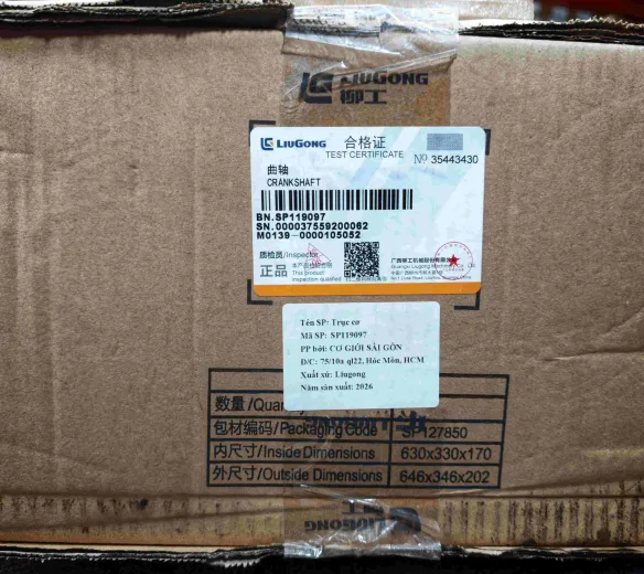 Trục cơ ( cốt máy ) xe nâng C490,495,498 hàng chính hãng Liugong